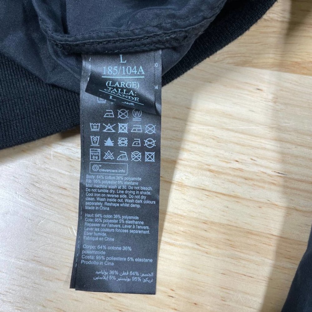 AllSaints NWT Men's Bassett Bomber Jacket Black Size L Zip Pockets Lightweight - Picture 6 of 10